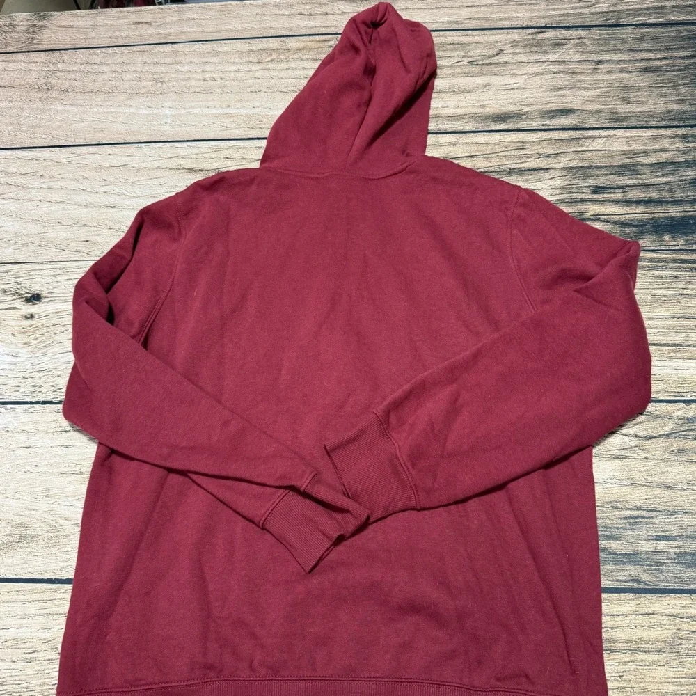 The North Face Hoodie Mens Large Red Telluride Colorado Logo Pullover Sweatshirt